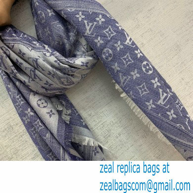 louis vuitton Denim Confidential Monogram Shawl blue M76692 2022