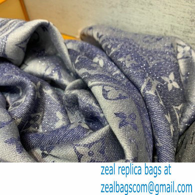 louis vuitton Denim Confidential Monogram Shawl blue M76692 2022 - Click Image to Close