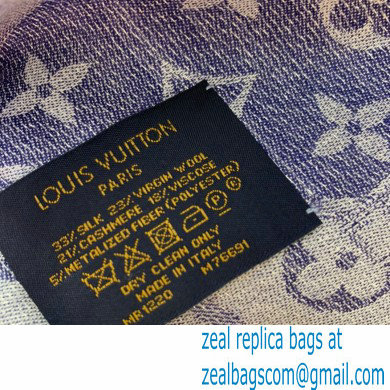 louis vuitton Denim Confidential Monogram Shawl blue M76692 2022