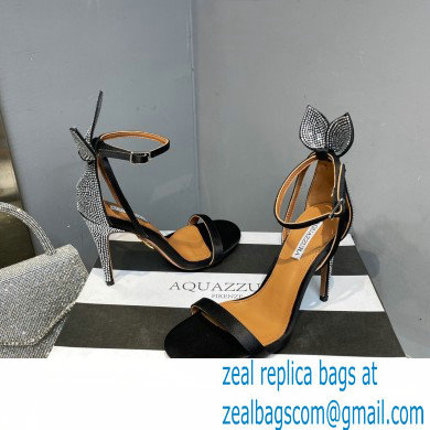 Aquazzura Heel 10.5cm Bow Tie Crystal Sandals Black 2023