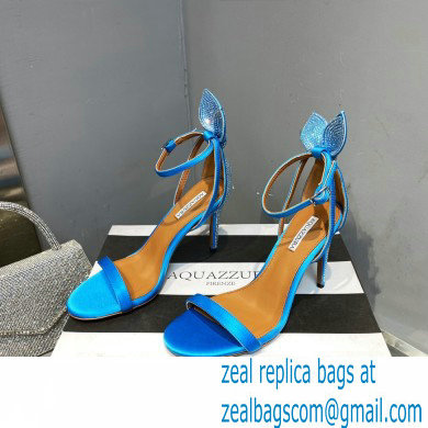 Aquazzura Heel 10.5cm Bow Tie Crystal Sandals Blue 2023