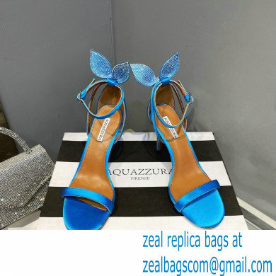 Aquazzura Heel 10.5cm Bow Tie Crystal Sandals Blue 2023