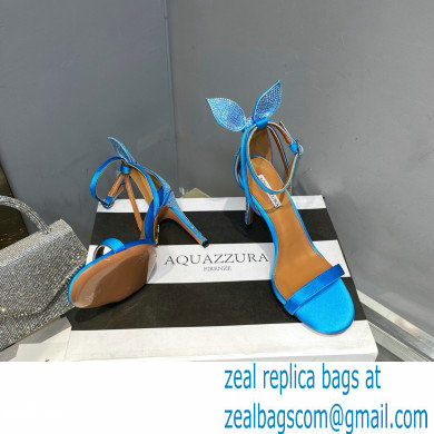 Aquazzura Heel 10.5cm Bow Tie Crystal Sandals Blue 2023