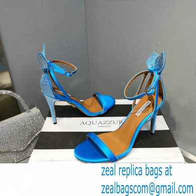 Aquazzura Heel 10.5cm Bow Tie Crystal Sandals Blue 2023