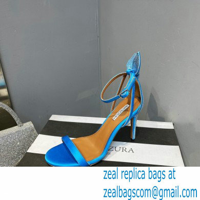 Aquazzura Heel 10.5cm Bow Tie Crystal Sandals Blue 2023