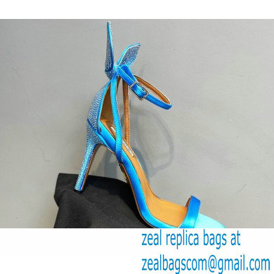 Aquazzura Heel 10.5cm Bow Tie Crystal Sandals Blue 2023