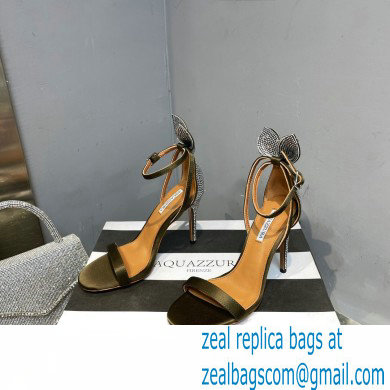 Aquazzura Heel 10.5cm Bow Tie Crystal Sandals Bronze 2023