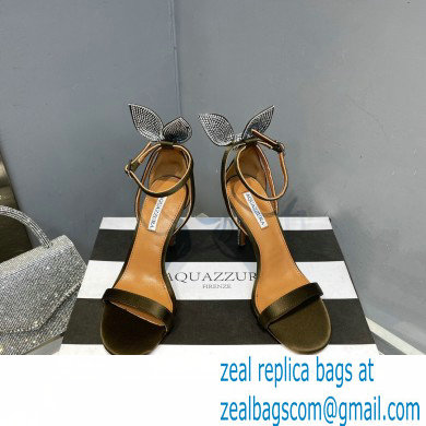 Aquazzura Heel 10.5cm Bow Tie Crystal Sandals Bronze 2023