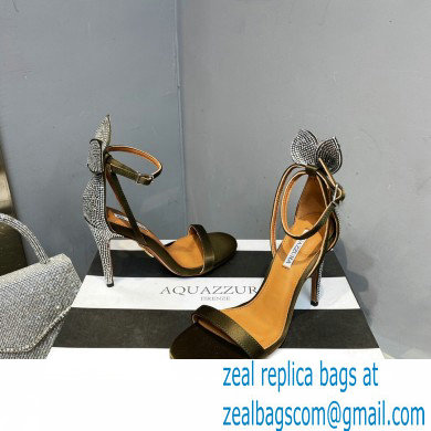 Aquazzura Heel 10.5cm Bow Tie Crystal Sandals Bronze 2023