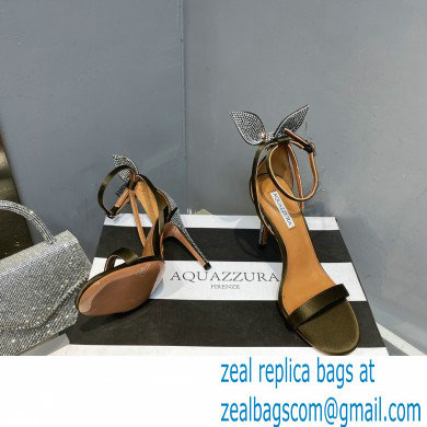 Aquazzura Heel 10.5cm Bow Tie Crystal Sandals Bronze 2023