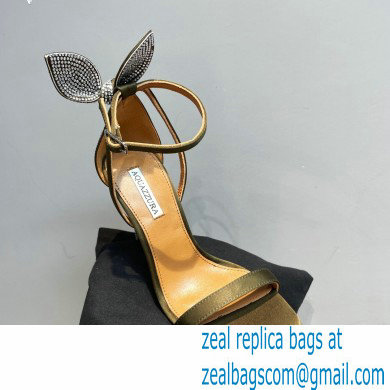 Aquazzura Heel 10.5cm Bow Tie Crystal Sandals Bronze 2023