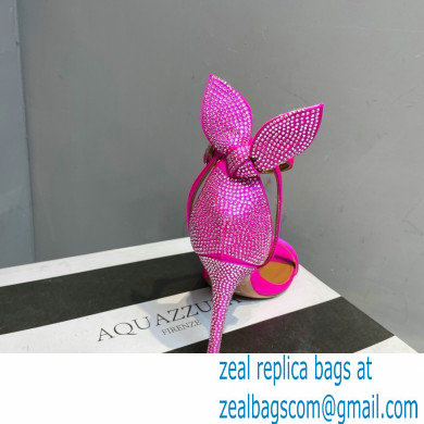 Aquazzura Heel 10.5cm Bow Tie Crystal Sandals Fuchsia 2023 - Click Image to Close