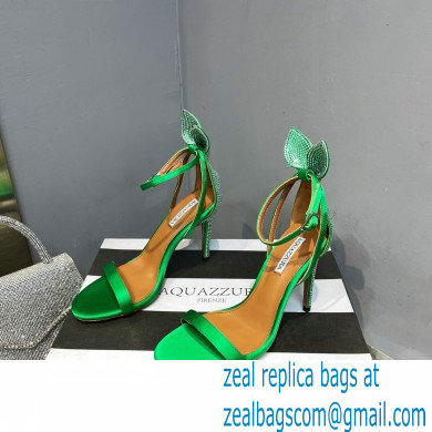 Aquazzura Heel 10.5cm Bow Tie Crystal Sandals Green 2023