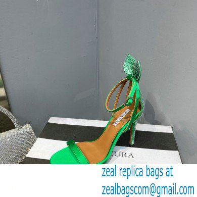 Aquazzura Heel 10.5cm Bow Tie Crystal Sandals Green 2023