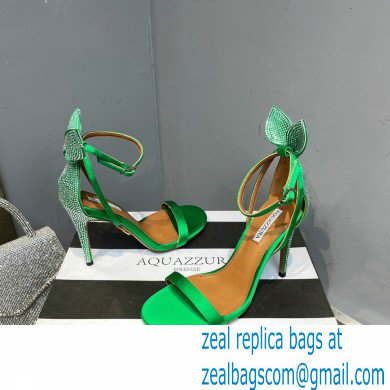 Aquazzura Heel 10.5cm Bow Tie Crystal Sandals Green 2023