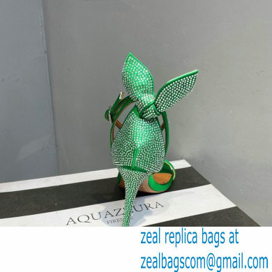 Aquazzura Heel 10.5cm Bow Tie Crystal Sandals Green 2023