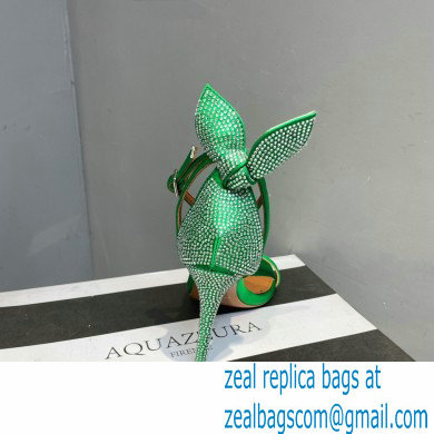 Aquazzura Heel 10.5cm Bow Tie Crystal Sandals Green 2023