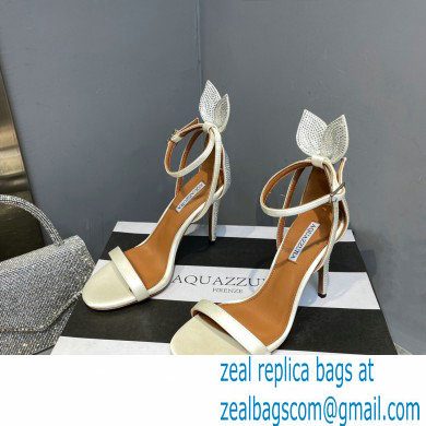 Aquazzura Heel 10.5cm Bow Tie Crystal Sandals White 2023