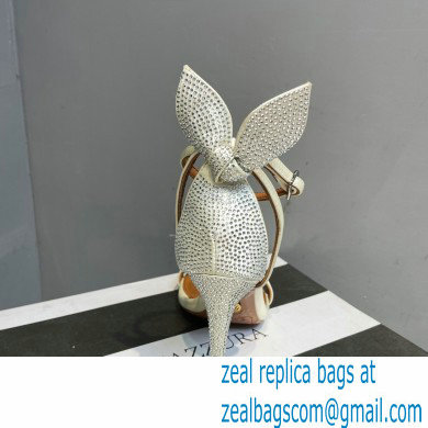 Aquazzura Heel 10.5cm Bow Tie Crystal Sandals White 2023