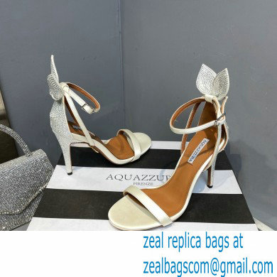 Aquazzura Heel 10.5cm Bow Tie Crystal Sandals White 2023