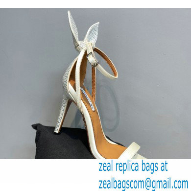 Aquazzura Heel 10.5cm Bow Tie Crystal Sandals White 2023