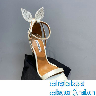 Aquazzura Heel 10.5cm Bow Tie Crystal Sandals White 2023