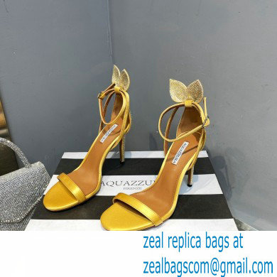 Aquazzura Heel 10.5cm Bow Tie Crystal Sandals Yellow 2023