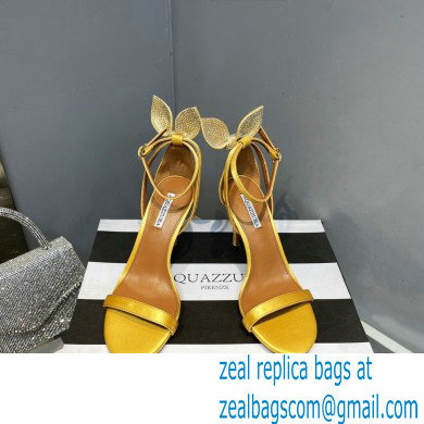 Aquazzura Heel 10.5cm Bow Tie Crystal Sandals Yellow 2023