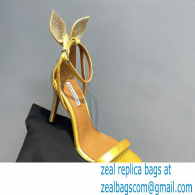 Aquazzura Heel 10.5cm Bow Tie Crystal Sandals Yellow 2023