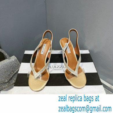 Aquazzura Heel 10.5cm Izzy Plexi Sandals Beige 2023