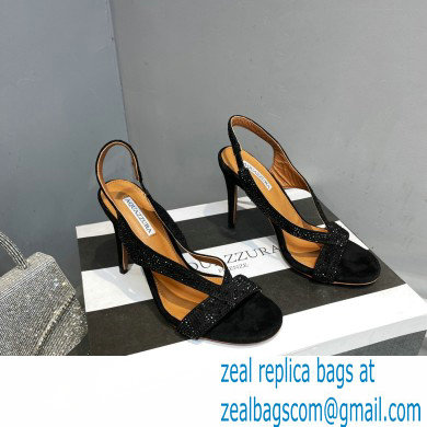 Aquazzura Heel 10.5cm Izzy Plexi Sandals Black 2023 - Click Image to Close