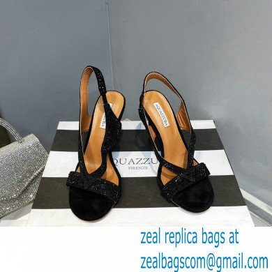 Aquazzura Heel 10.5cm Izzy Plexi Sandals Black 2023 - Click Image to Close