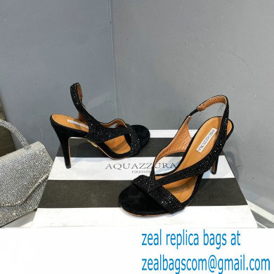 Aquazzura Heel 10.5cm Izzy Plexi Sandals Black 2023