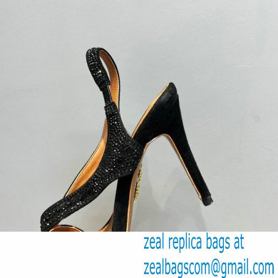 Aquazzura Heel 10.5cm Izzy Plexi Sandals Black 2023 - Click Image to Close