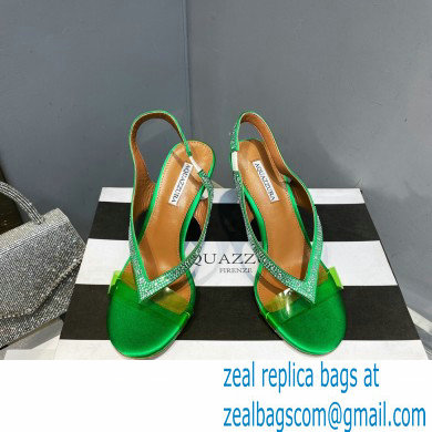 Aquazzura Heel 10.5cm Izzy Plexi Sandals Green 2023