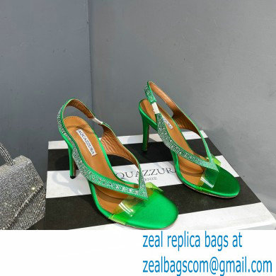 Aquazzura Heel 10.5cm Izzy Plexi Sandals Green 2023 - Click Image to Close