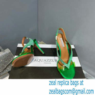 Aquazzura Heel 10.5cm Izzy Plexi Sandals Green 2023 - Click Image to Close