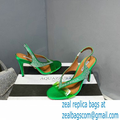 Aquazzura Heel 10.5cm Izzy Plexi Sandals Green 2023 - Click Image to Close