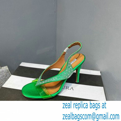 Aquazzura Heel 10.5cm Izzy Plexi Sandals Green 2023 - Click Image to Close