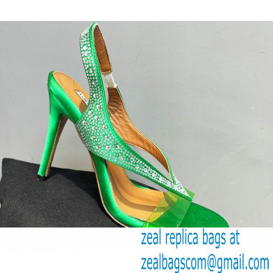 Aquazzura Heel 10.5cm Izzy Plexi Sandals Green 2023