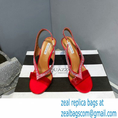 Aquazzura Heel 10.5cm Izzy Plexi Sandals Red 2023 - Click Image to Close