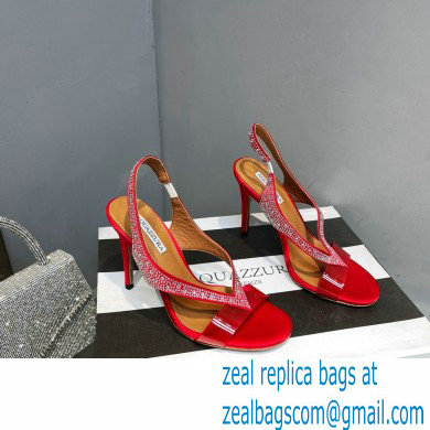 Aquazzura Heel 10.5cm Izzy Plexi Sandals Red 2023 - Click Image to Close