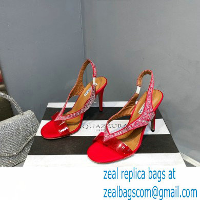 Aquazzura Heel 10.5cm Izzy Plexi Sandals Red 2023 - Click Image to Close