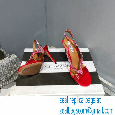 Aquazzura Heel 10.5cm Izzy Plexi Sandals Red 2023 - Click Image to Close
