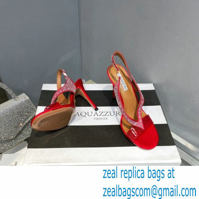 Aquazzura Heel 10.5cm Izzy Plexi Sandals Red 2023