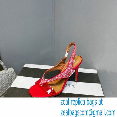 Aquazzura Heel 10.5cm Izzy Plexi Sandals Red 2023 - Click Image to Close