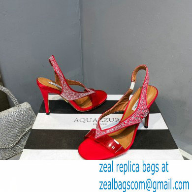 Aquazzura Heel 10.5cm Izzy Plexi Sandals Red 2023