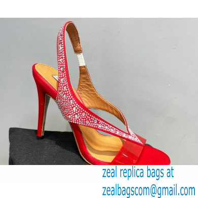 Aquazzura Heel 10.5cm Izzy Plexi Sandals Red 2023 - Click Image to Close