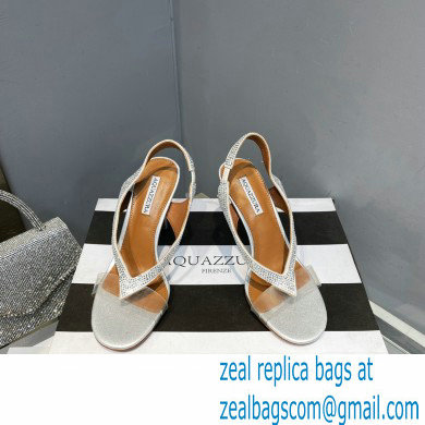 Aquazzura Heel 10.5cm Izzy Plexi Sandals White 2023 - Click Image to Close