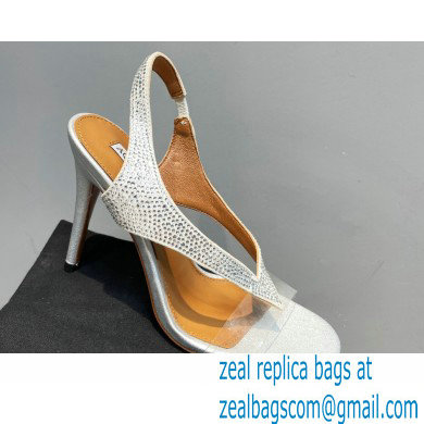 Aquazzura Heel 10.5cm Izzy Plexi Sandals White 2023